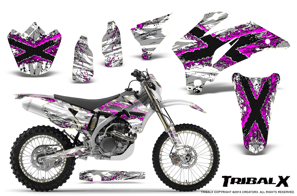 Yamaha WR 250-450 07-10 Graphics Kit TribalX Pink White NP Rims